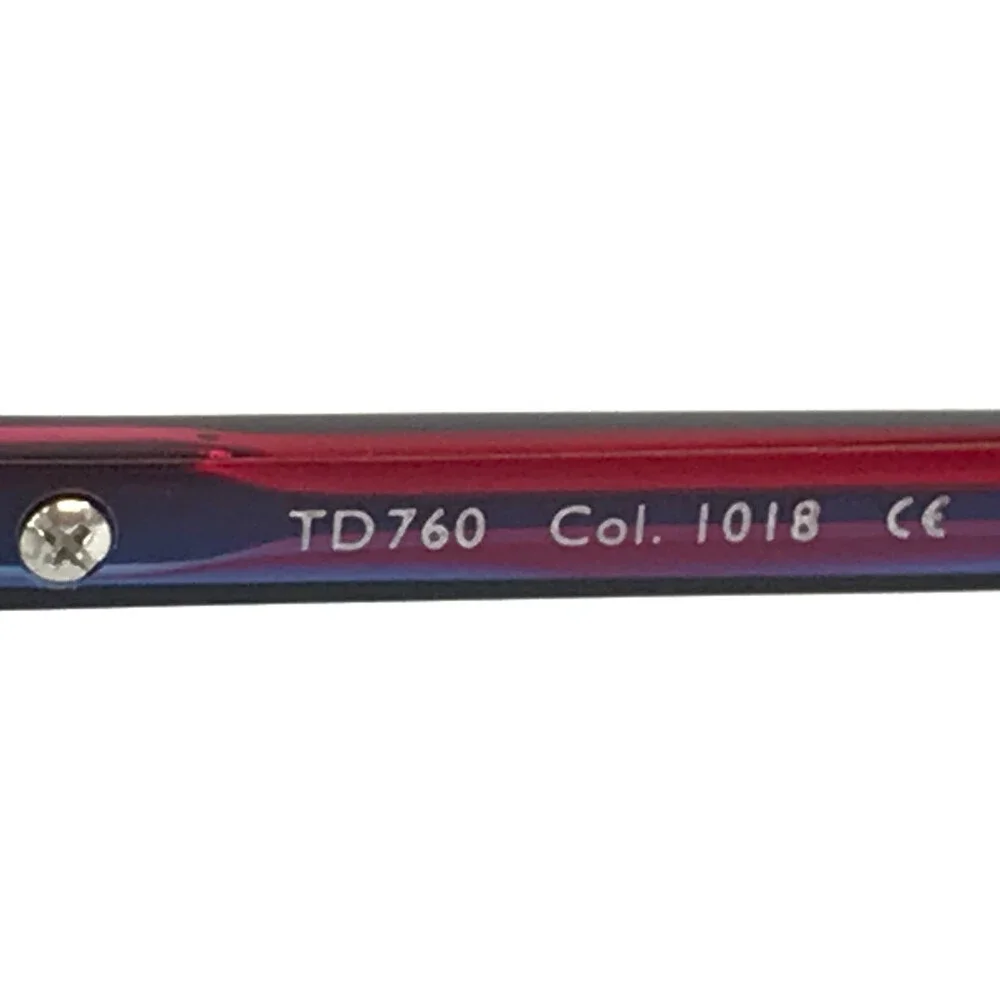 Tom Davies Eyeglasses Frames TD760 Col. 1018 Blue Purple Red Horn 50-15-140
